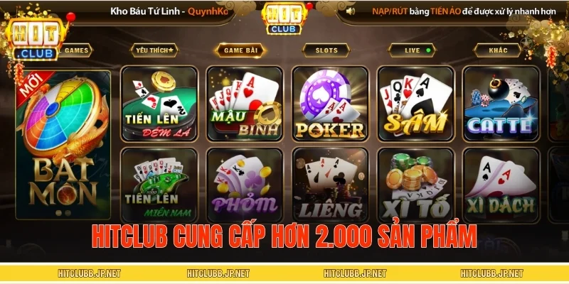 HITCLUB cung cấp hơn 2.000 sản phẩm